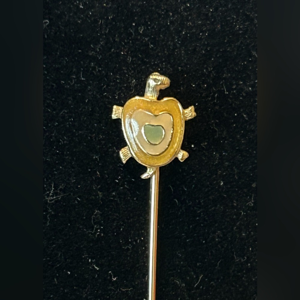 Turtle Gold Tone Stick Pin Vintage